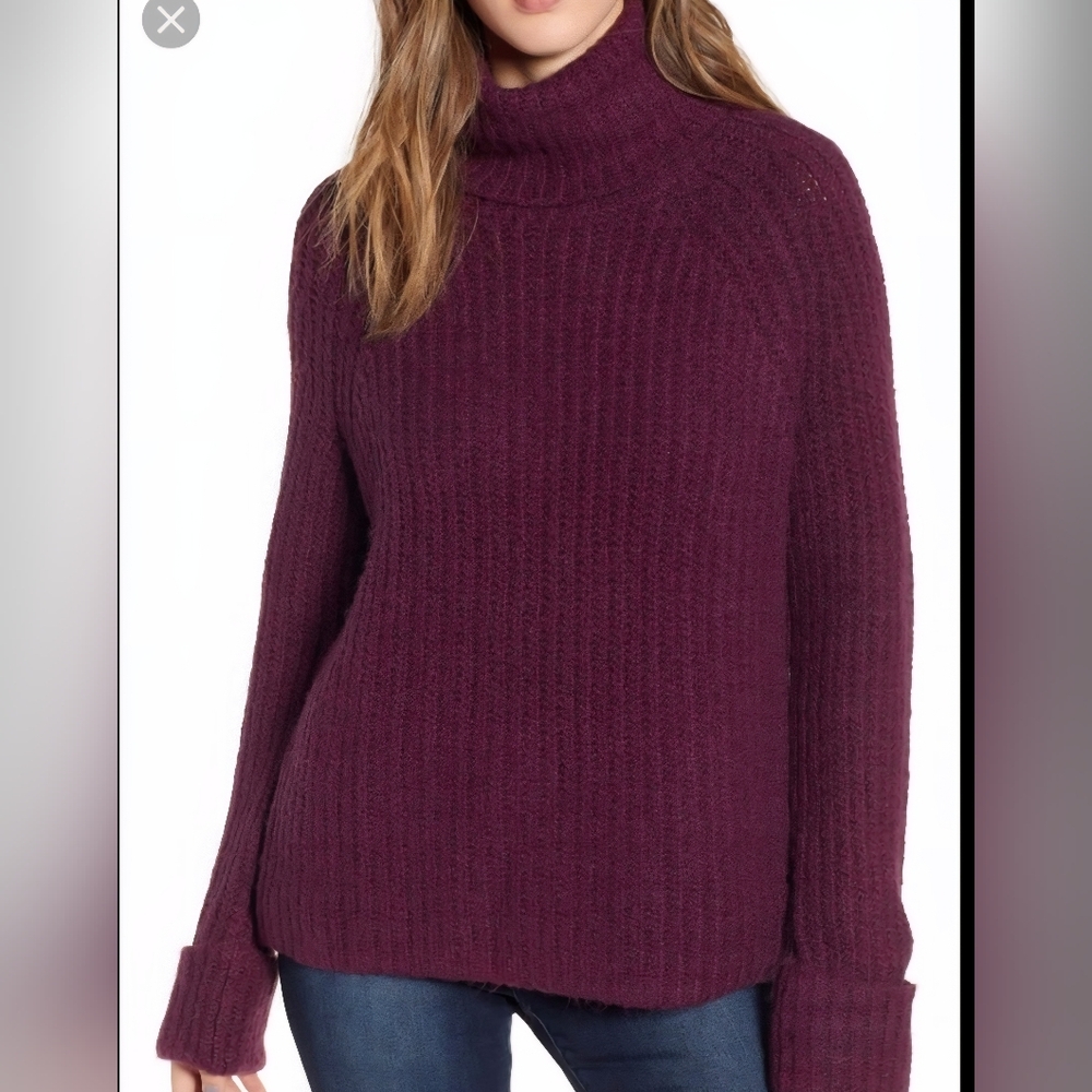 BP Deep Purple Funnel Neck Sweater